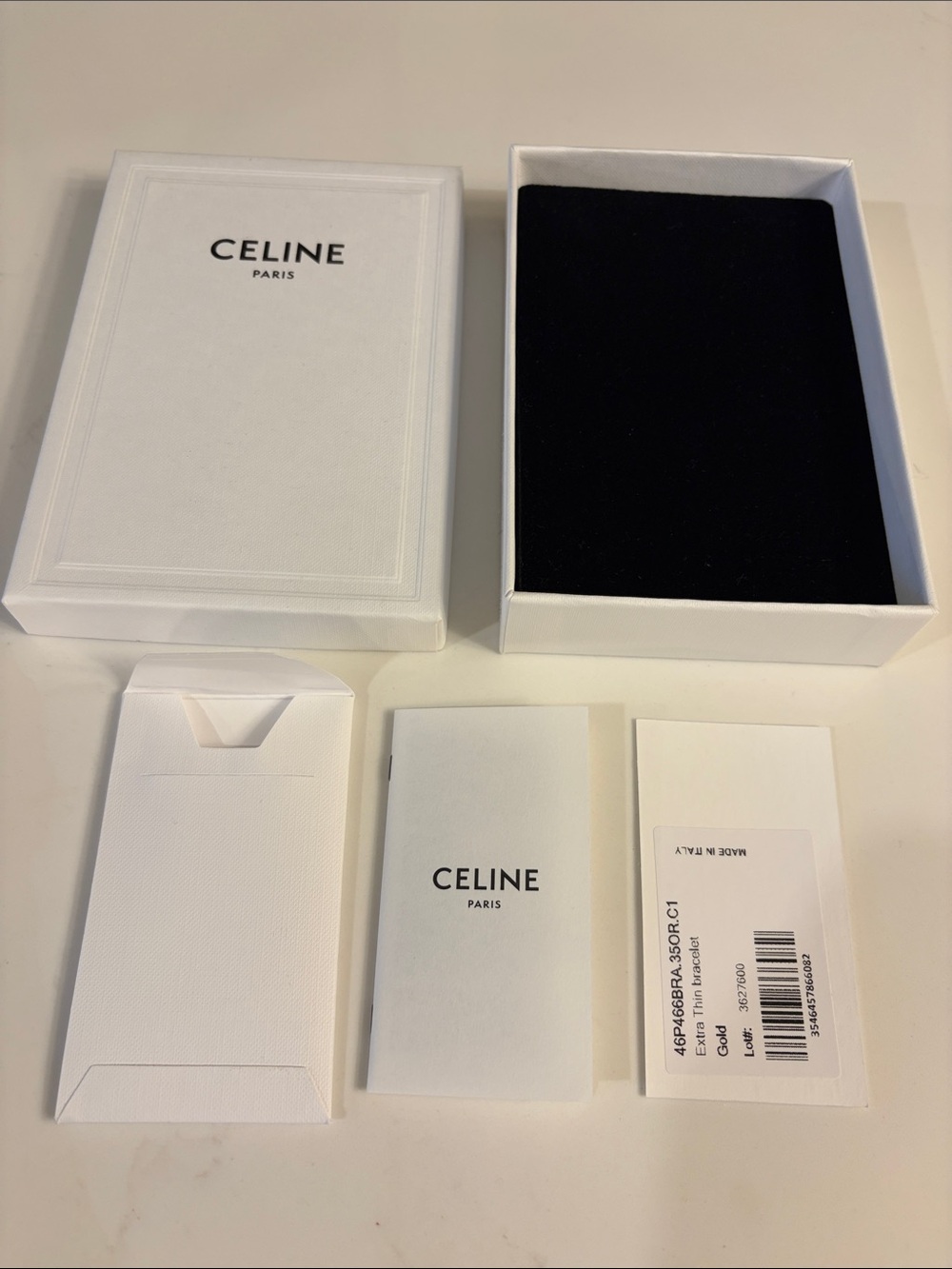 Celine White Jewelry Box with Black Insert